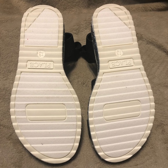 Girls elastic platform sandals with glitter sole - Picture 4 of 6